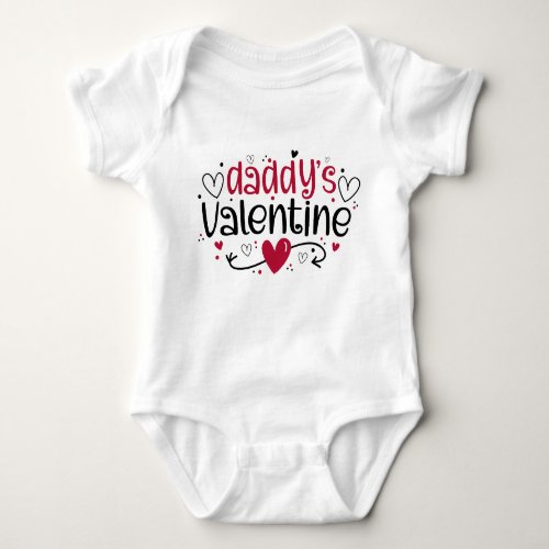 Daddys Valentine cute hearts Baby Bodysuit