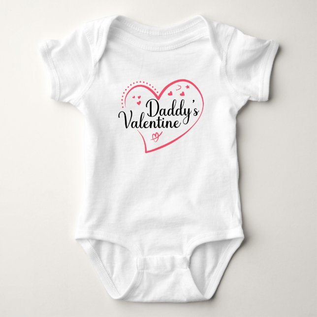 Daddy's Valentines, Baby Valentine's Day Baby Bodysuit (Front)