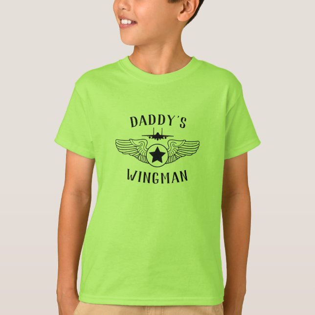 Daddy's Wingman Strike Eagle and Wings Girls T-Shirt (Front)