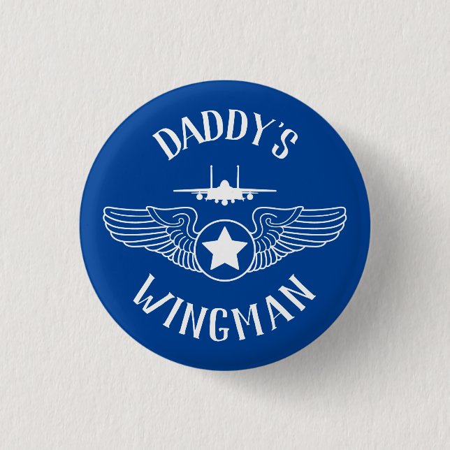 Daddy's Wingman Strike Eagle Jet Button (Front)