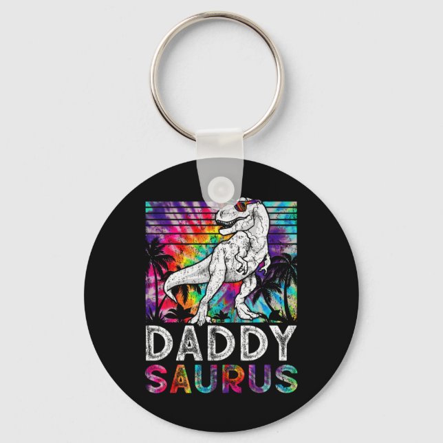 Daddysaurus Dinosaur Daddy Saurus Family Matching  Keychain (Front)