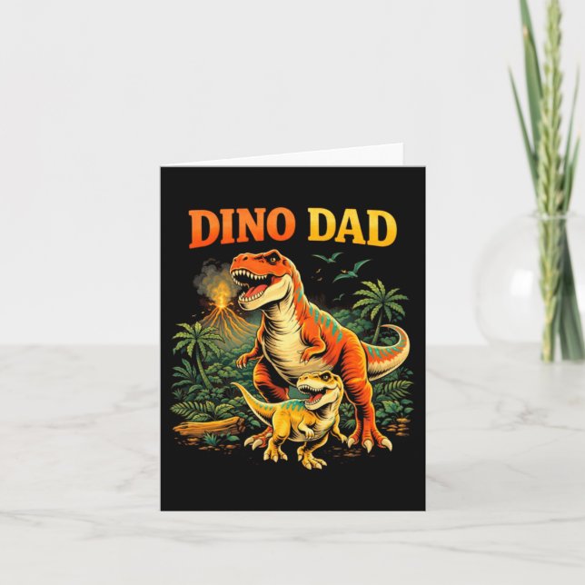 Daddysaurus Dinosaur Design For Fathers Day Funny Card (Front)