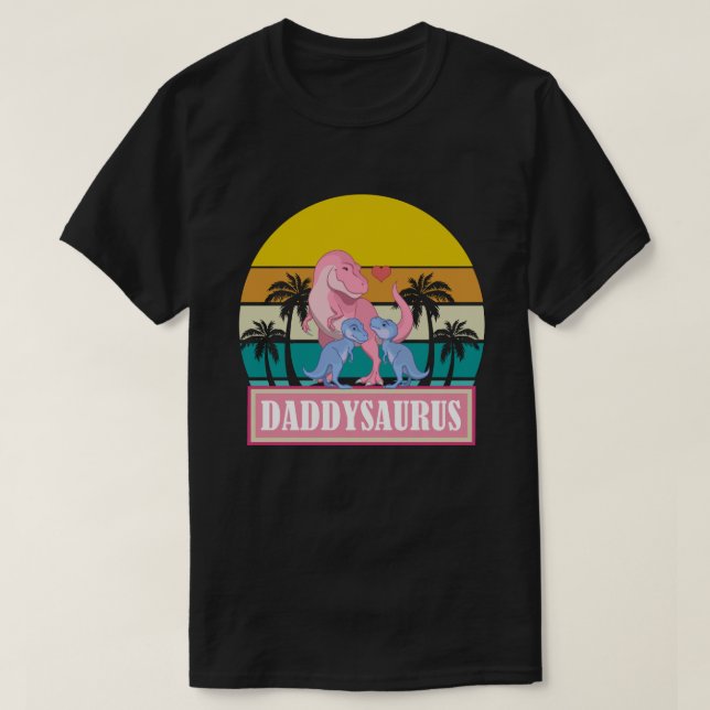 DADDYSAURUS Dinosaur T-Rex Fathers Day T-Shirt (Design Front)