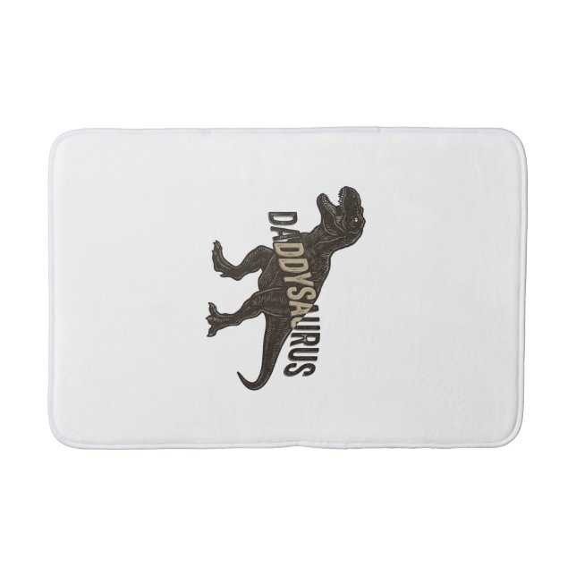 Daddysaurus Dinosaur Vintage Engraving Shirt Desig Bath Mat (Front)
