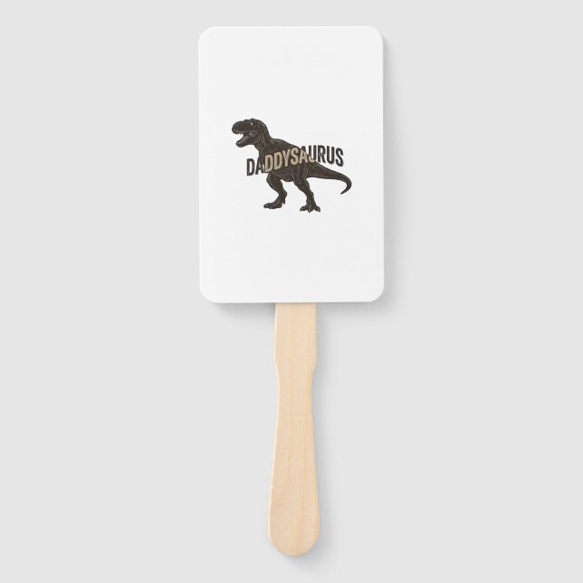 Daddysaurus Dinosaur Vintage Engraving Shirt Desig Hand Fan (Front)
