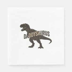 Daddysaurus Dinosaur Vintage Engraving Shirt Desig Napkins