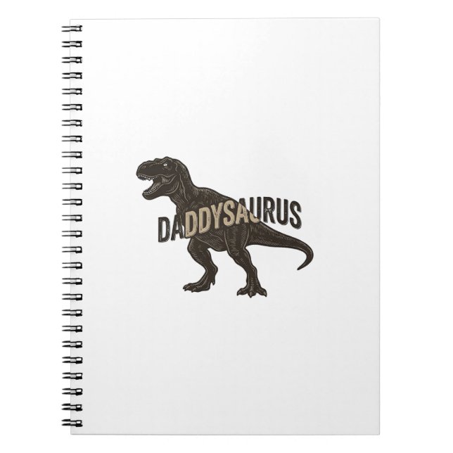 Daddysaurus Dinosaur Vintage Engraving Shirt Desig Notebook (Front)