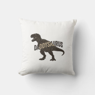 Daddysaurus Dinosaur Vintage Engraving Shirt Desig Throw Pillow