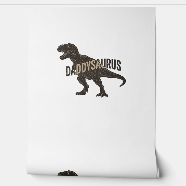 Daddysaurus Dinosaur Vintage Engraving Shirt Desig Wallpaper (Unrolling)