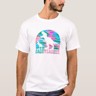 Daddysaurus Fathers Day Tie Dye Fathers Day Dada D T-Shirt