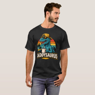 Daddysaurus Funny Dinosaur Dad Retro T-Shirt