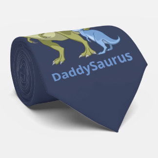 DaddySaurus Green T-Rex & Blue Baby Boy Dinosaurs Neck Tie