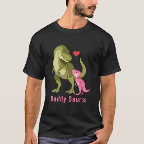 DaddySaurus Green T_Rex  Blue Baby Boy Dinosaurs T_Shirt