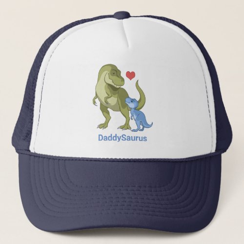 DaddySaurus Green T_Rex  Blue Baby Boy Dinosaurs Trucker Hat