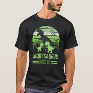 Daddysaurus Rex 2 Kids Sunset  For Fathers Day 1 T-Shirt