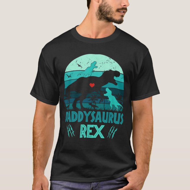 Daddysaurus Rex 2 Kids Vintage Fathers Day Gifts T-Shirt (Front)