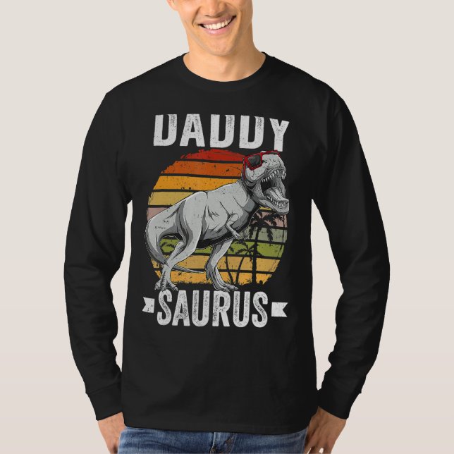 Daddysaurus  Rex Dinosaur Dad Saurus Family Matchi T-Shirt (Front)