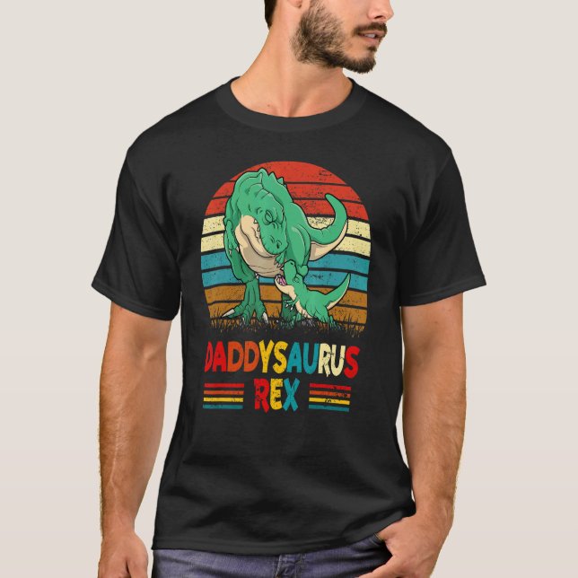 Daddysaurus  Rex Dinosaur Dad saurus Family Matchi T-Shirt (Front)