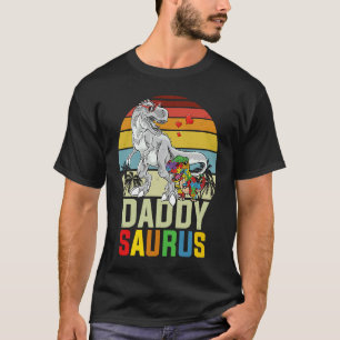 Daddysaurus Rex Dinosaur Daddy Saurus Autism Aware T-Shirt