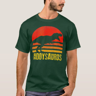 Daddysaurus Shirt Retro Vintage Sunset Dinosaur