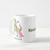 DaddySaurus T-Rex and Baby Girl Dinosaurs Coffee Mug (Front Left)
