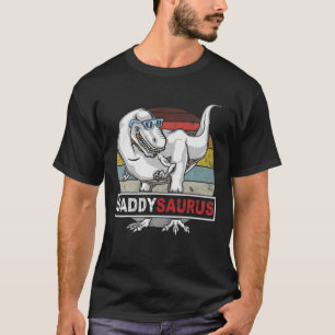 DADDYSAURUS T Rex Dinosaur Daddy Saurus Birthday V T-Shirt