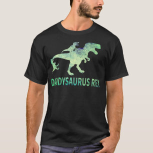 Daddysaurus T Rex Dinosaur Daddy Saurus Dad 2 Two  T-Shirt
