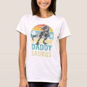Daddysaurus T Rex Dinosaur Daddy Saurus Family Mat T-Shirt