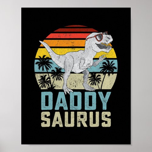 Daddysaurus T Rex Dinosaur Daddy Saurus Family Poster