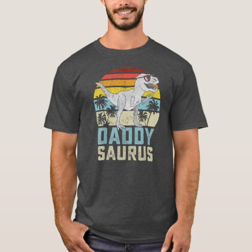Daddysaurus T Rex Dinosaur Daddy Saurus Family T_Shirt