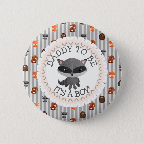 DaddyTo Be Button Woodland Aninmal Theme
