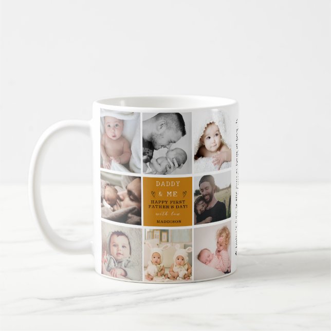'Daddyy & Me' 1st Father's Day Photo Collage mug  (Left)