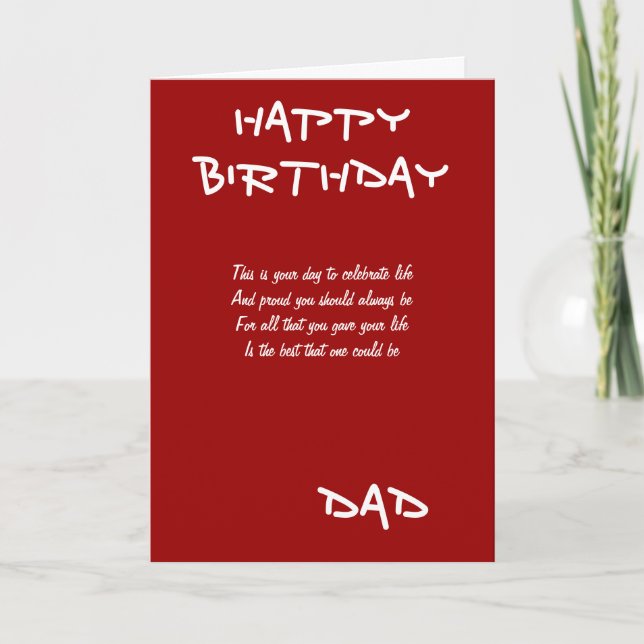 Dadr birthday greeting cards (Front)