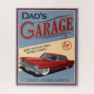 Dad's 1964 Red Caddy Car Garage Jigsaw Puzzle