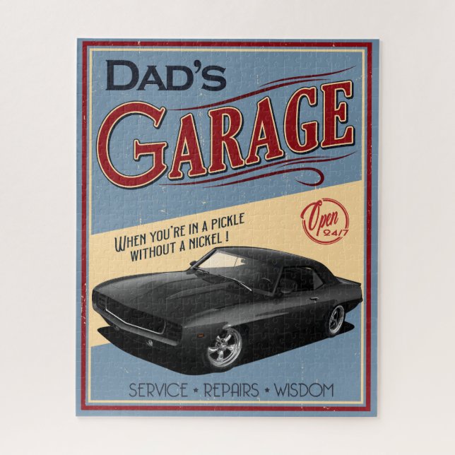 Dad's 1969 Car Garage Jigsaw Puzzle (Vertical)