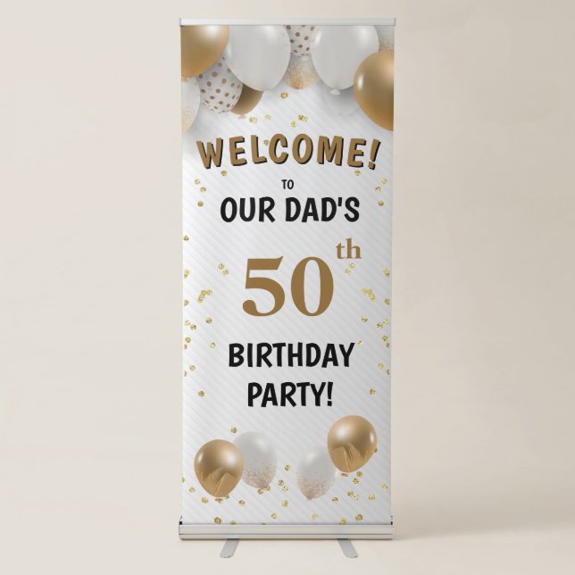 Dad's 50th Birthday Party  Retractable Banner (Front)