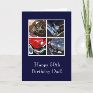 Dad's 50th birthday vintage cars card