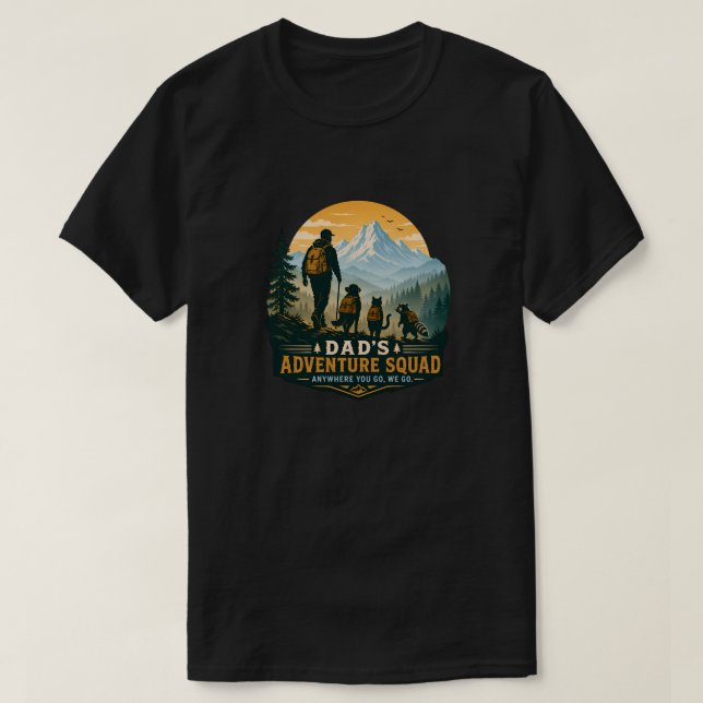 Dad's Adventure Squad Retro Mountain Hiking Gift T-Shirt (Design Front)