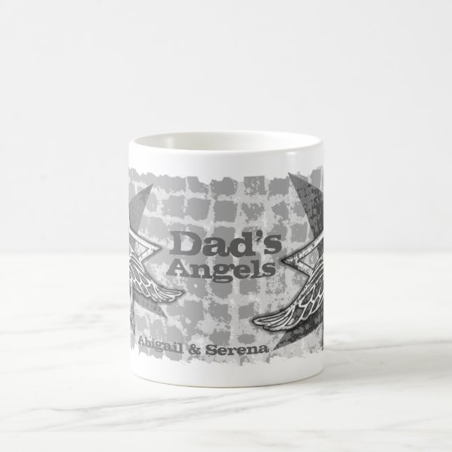 Dads Angels in stars photo gray mug (Center)