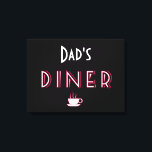 Dad's Art Deco Diner Sign<br><div class="desc">Dad's Art Deco Diner Sign Personalize this sign with any name! This Diner sign in white, red and black is a perfect accessory for your stylish house. The coffee cup adds a warm touch. Art Deco was a pastiche of many different styles, sometimes contradictory, united by a desire to be...</div>