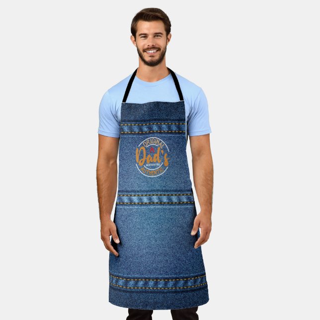 Dad's Authentic Backyard BBQ All-Over Print Apron (Worn)