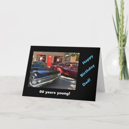 Dads b_day vintage cars card