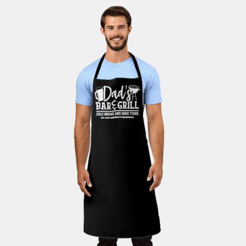 Dads Bar and Grill Personalized Apron