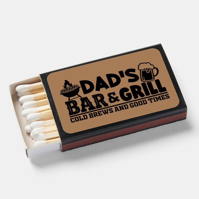 Dad's Bar & Grill BBQ   Matchboxes (Front Open)