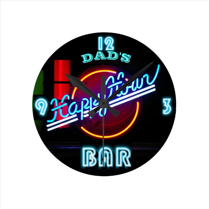 DAD'S BAR, MANCAVE, DEN - Neon Clock Customizable