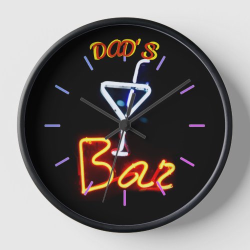 DAD'S BAR, MANCAVE, DEN - Neon Clock Customizable