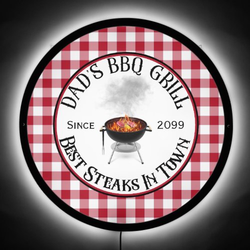 Dads BBQ Grill Best Steaks In Town  LED Sign