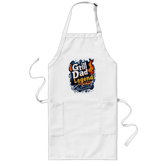 Dads BBQ Quotes Long Apron (Front)