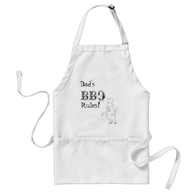 Dad's BBQ Rules! 2 Adult Apron (Front)