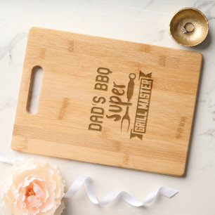 Dad's BBQ super grill Master Engraved Cutting Board